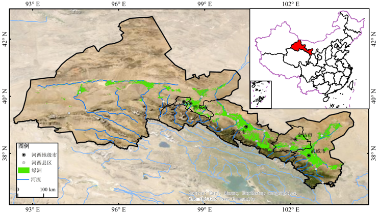 Oasis dataset of Hexi Corridor based on landsat data (1986-2020)