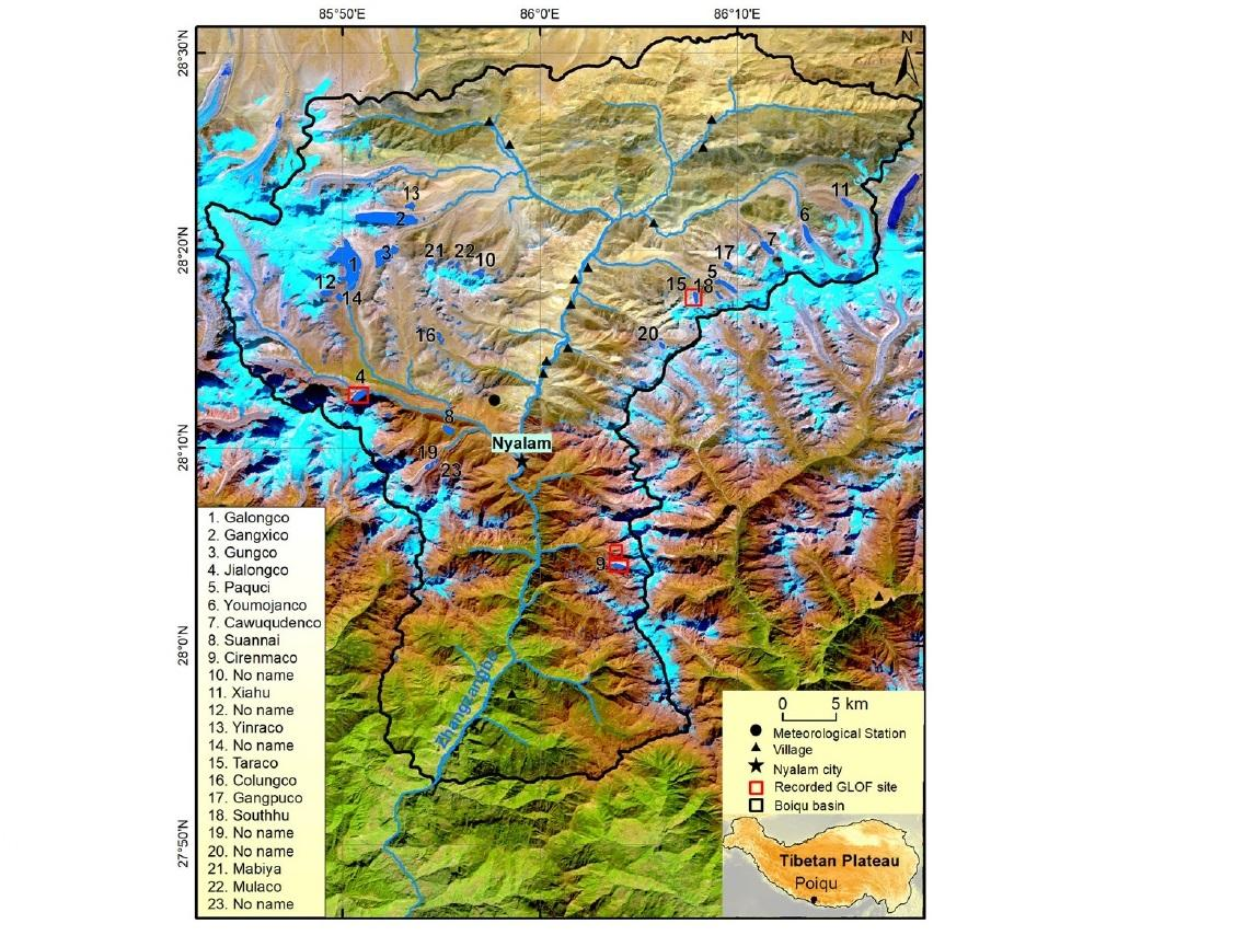 Inventory of glacial lakes in the Poqui Basin, Central Himalaya (1964-2017)