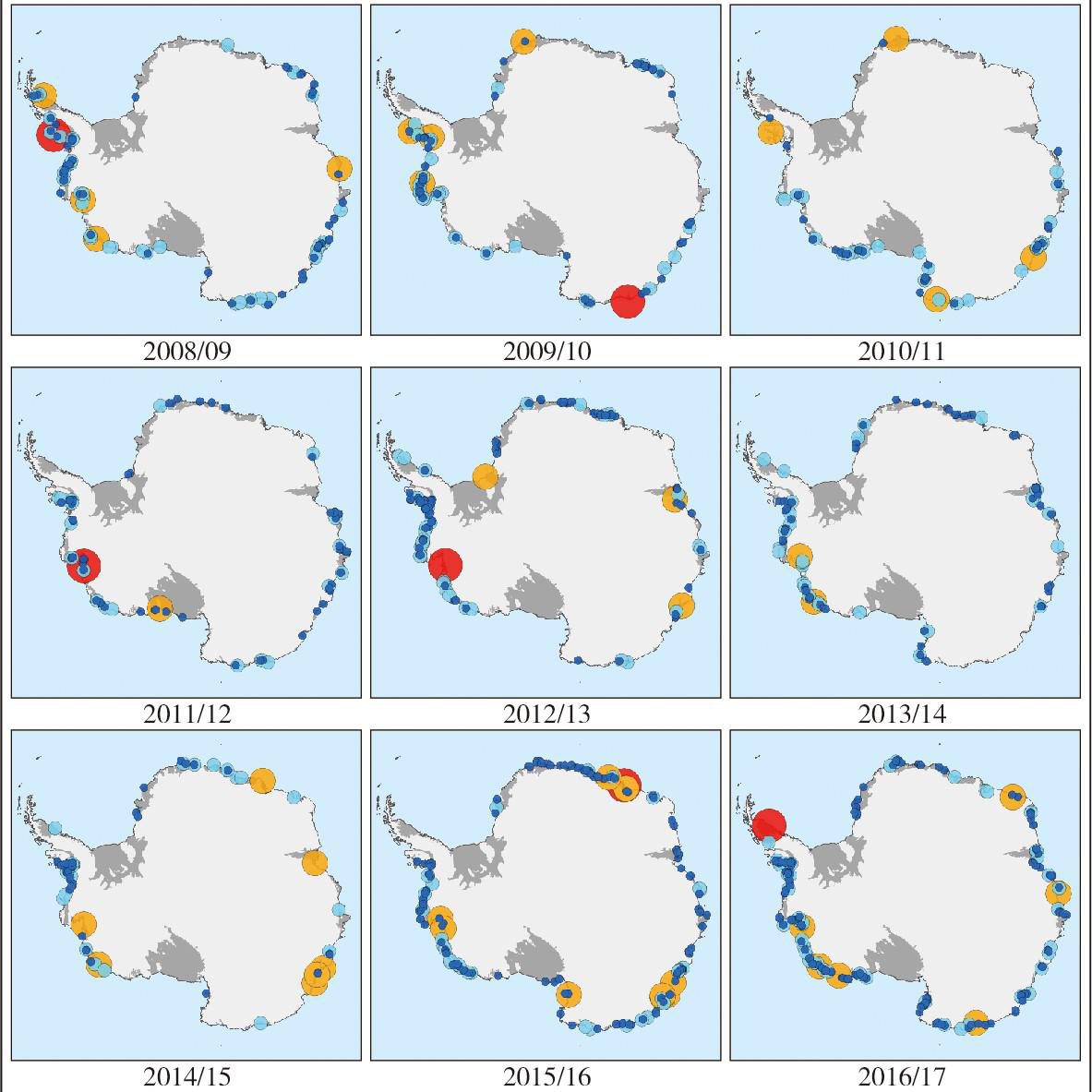 Annual Iceberg Calving Dataset of the Antarctic Ice Shelves (2005-2020)