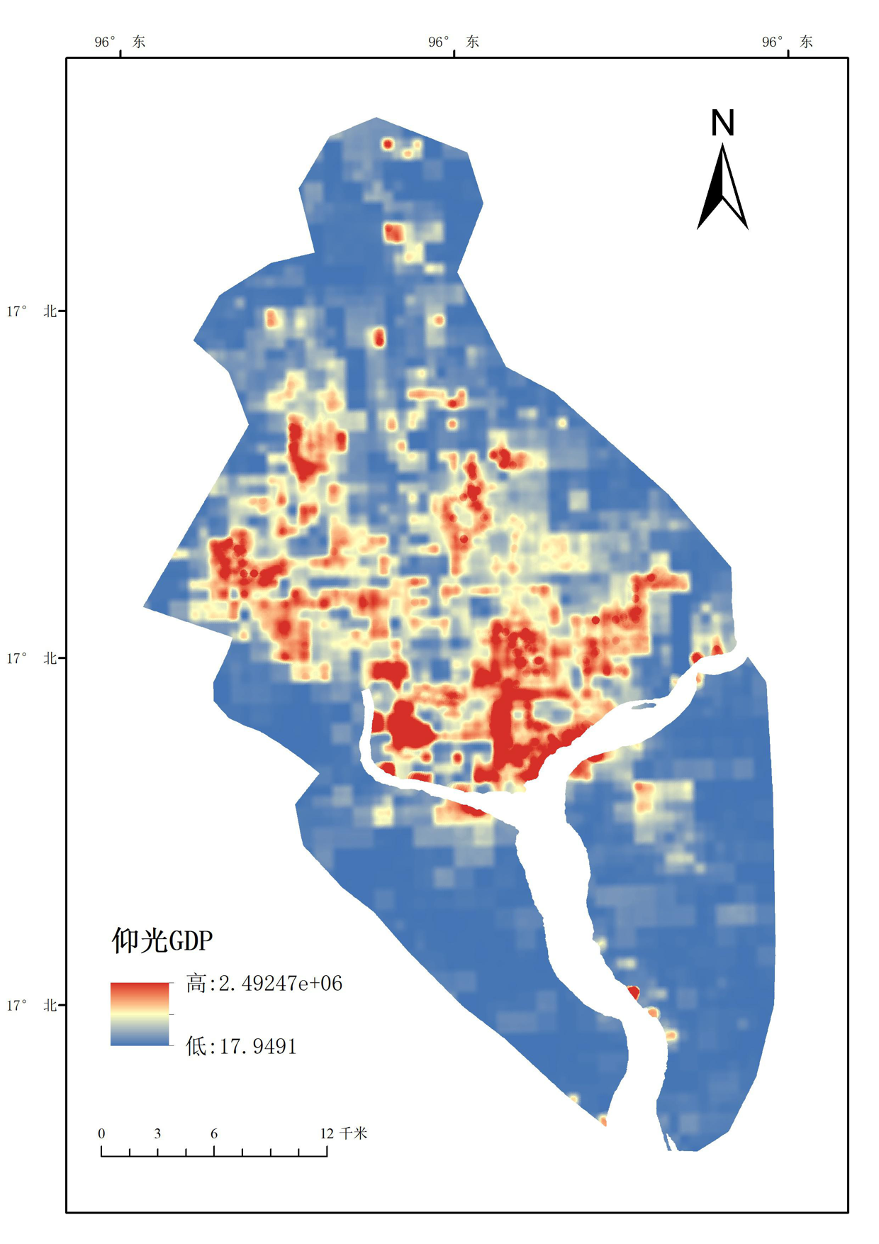 仰光深水港地区经济发展程度空间分布数据集（2019）