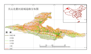 天山北麓诸河流域道路分布数据集（2000）