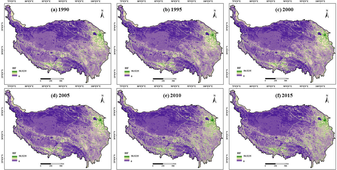 A dataset of human footprint over the Qinghai-Tibet Plateau during 1990–2017