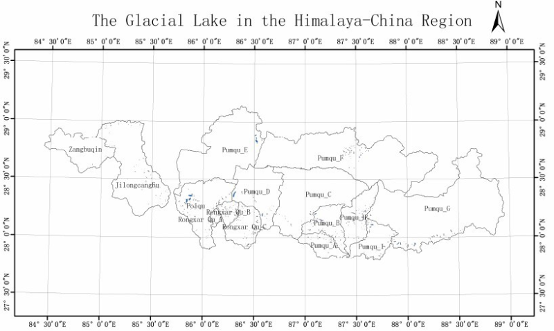 Glacial lake inventory of the Pumqu Basin in the Himalayan Region of China (2004)