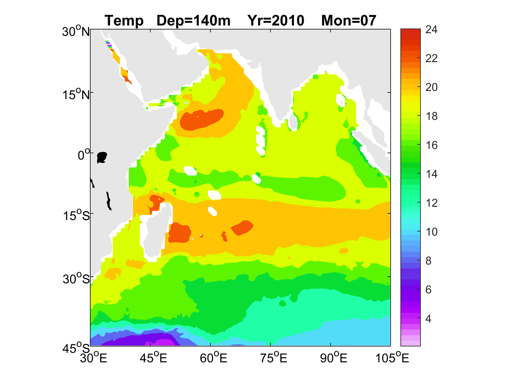 印度洋三维格点化海温融合数据（2005-2019）
