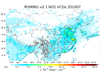 东亚地区高分辨率对流层二氧化氮垂直柱浓度数据集POMINO v2.1 （2012-2020）