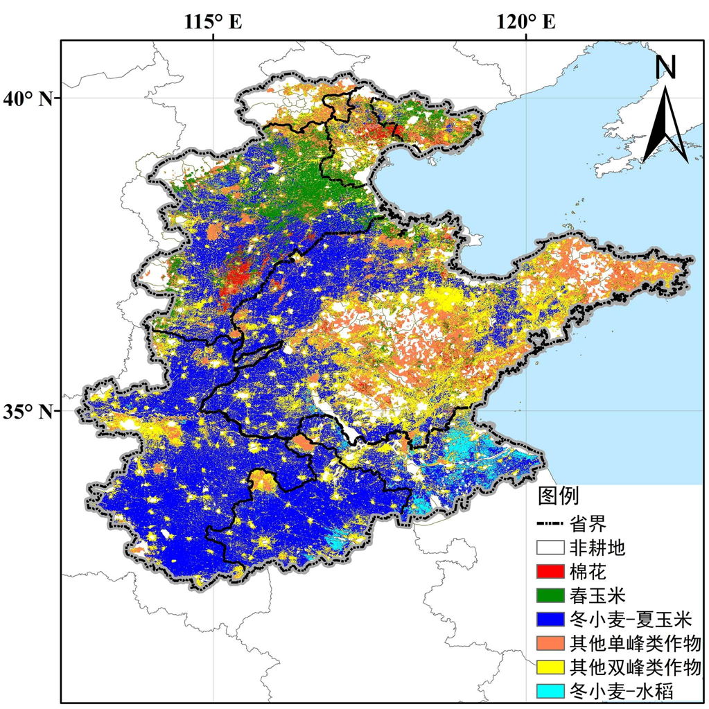 华北平原农作物种植区分布图（2001-2018）