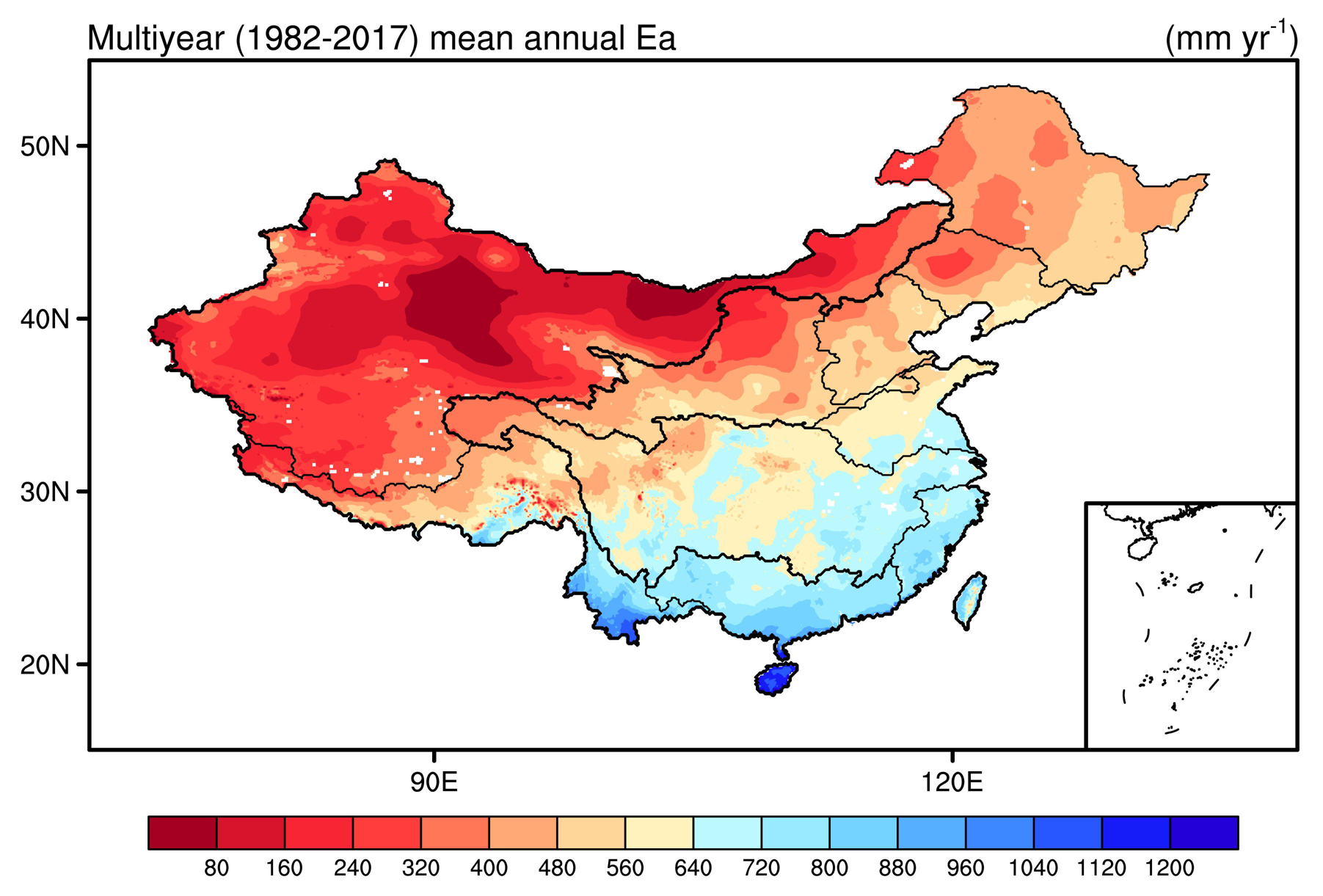 Terrestrial evapotranspiration dataset across China (1982-2017)