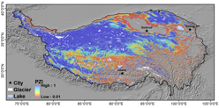 青藏高原1公里分辨率多年冻土概率图（2019）