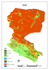 Land cover future scenario data of Heihe River Basin (2040, 2070, 2011)