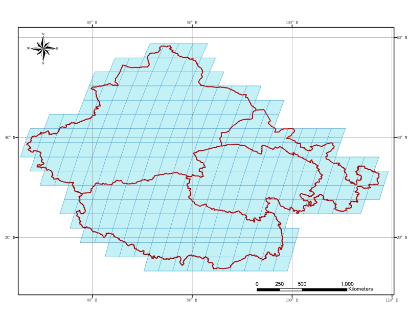 LANDSAT MSS remote sensing dataset in Western China