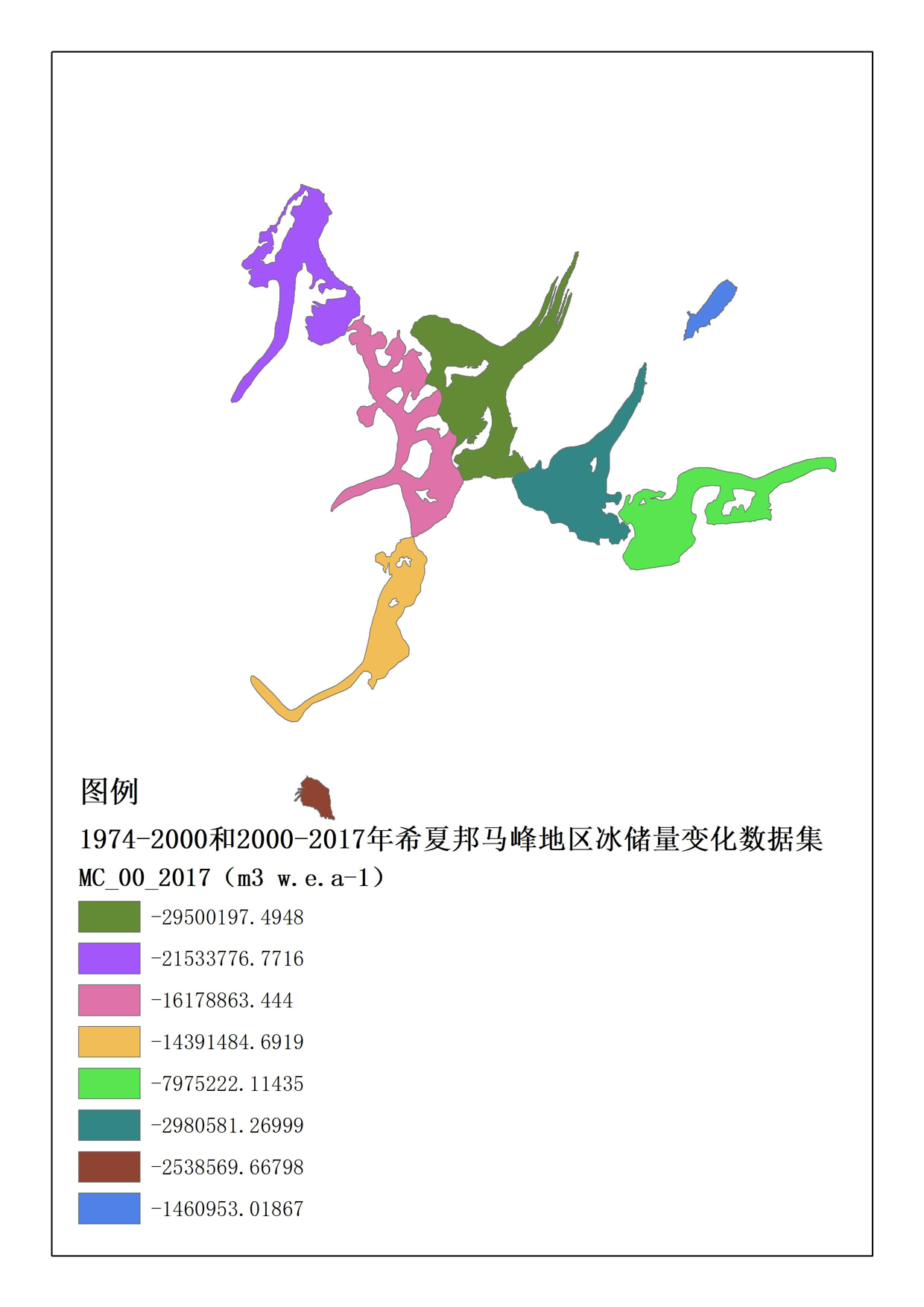 1974-2000和2000-2017年期间希夏邦马峰地区冰储量变化数据集（V1.0)