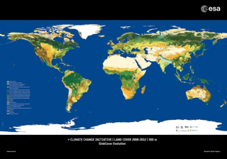 全球300米分辨率欧空局陆地覆盖数据（1992-2015）