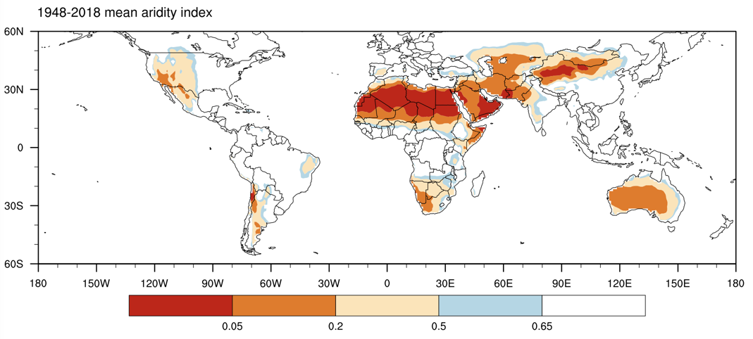 GLDAS based global Arid Index data set (1948-2018)