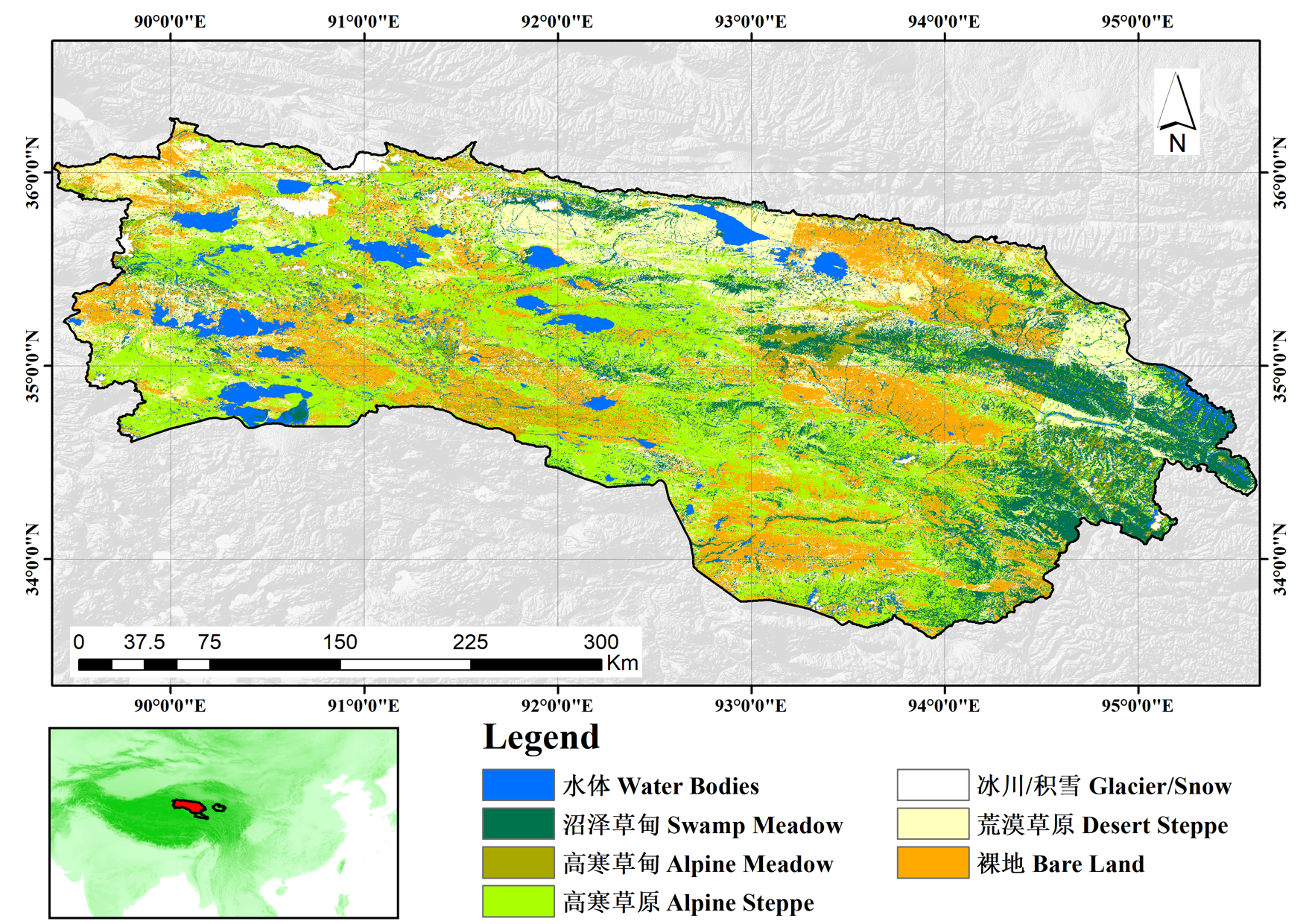 Yangtze River Source Area - Land Cover and Vegetation Type Dataset (2020)