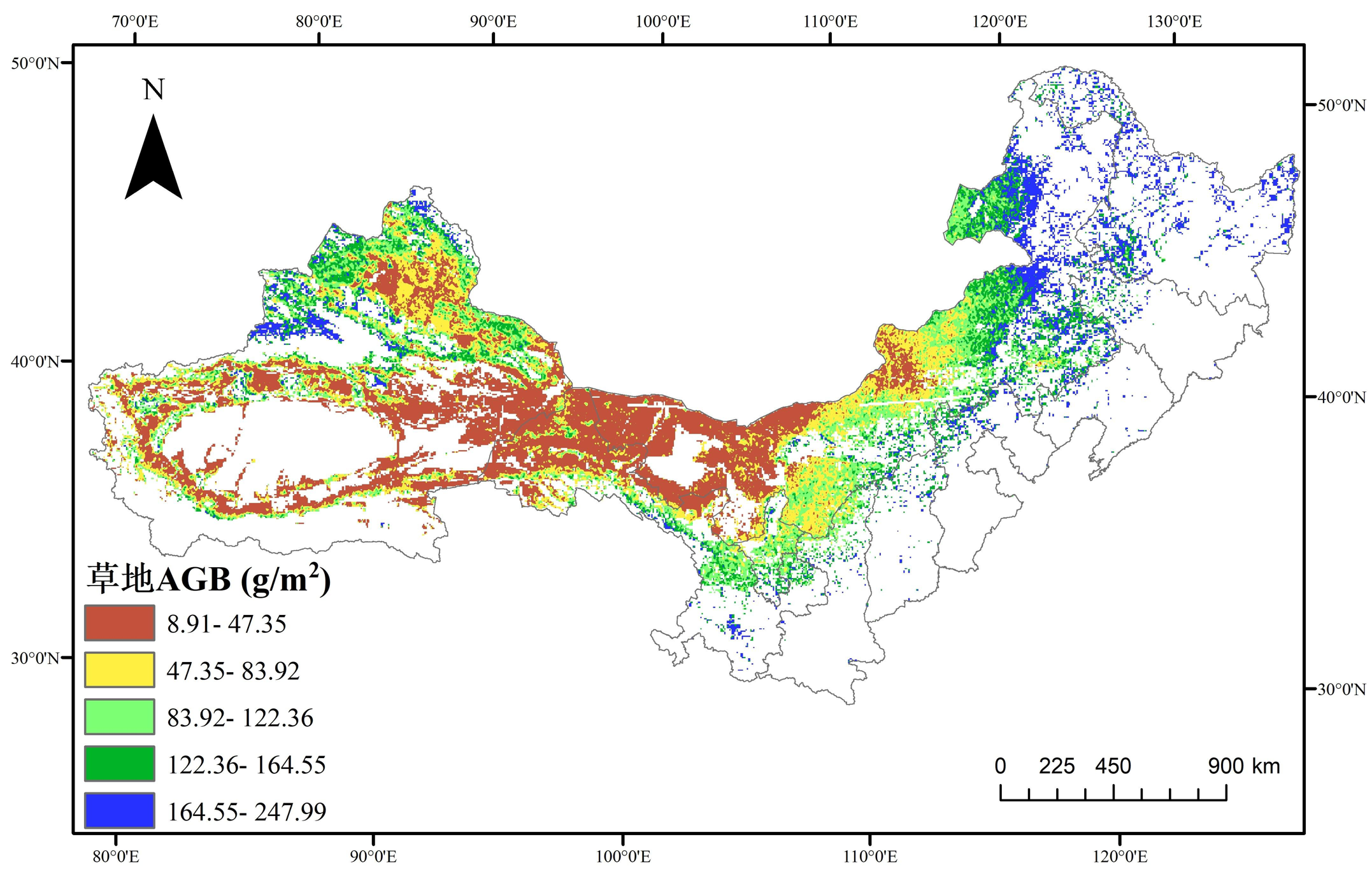Aboveground biomass data set of temperate grassland in northern China (1993-2019)