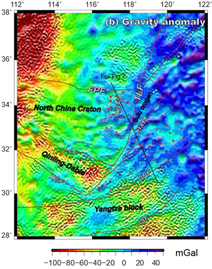 Satellite Bouguer gravity anomaly in Xuhuai and its adjacent area