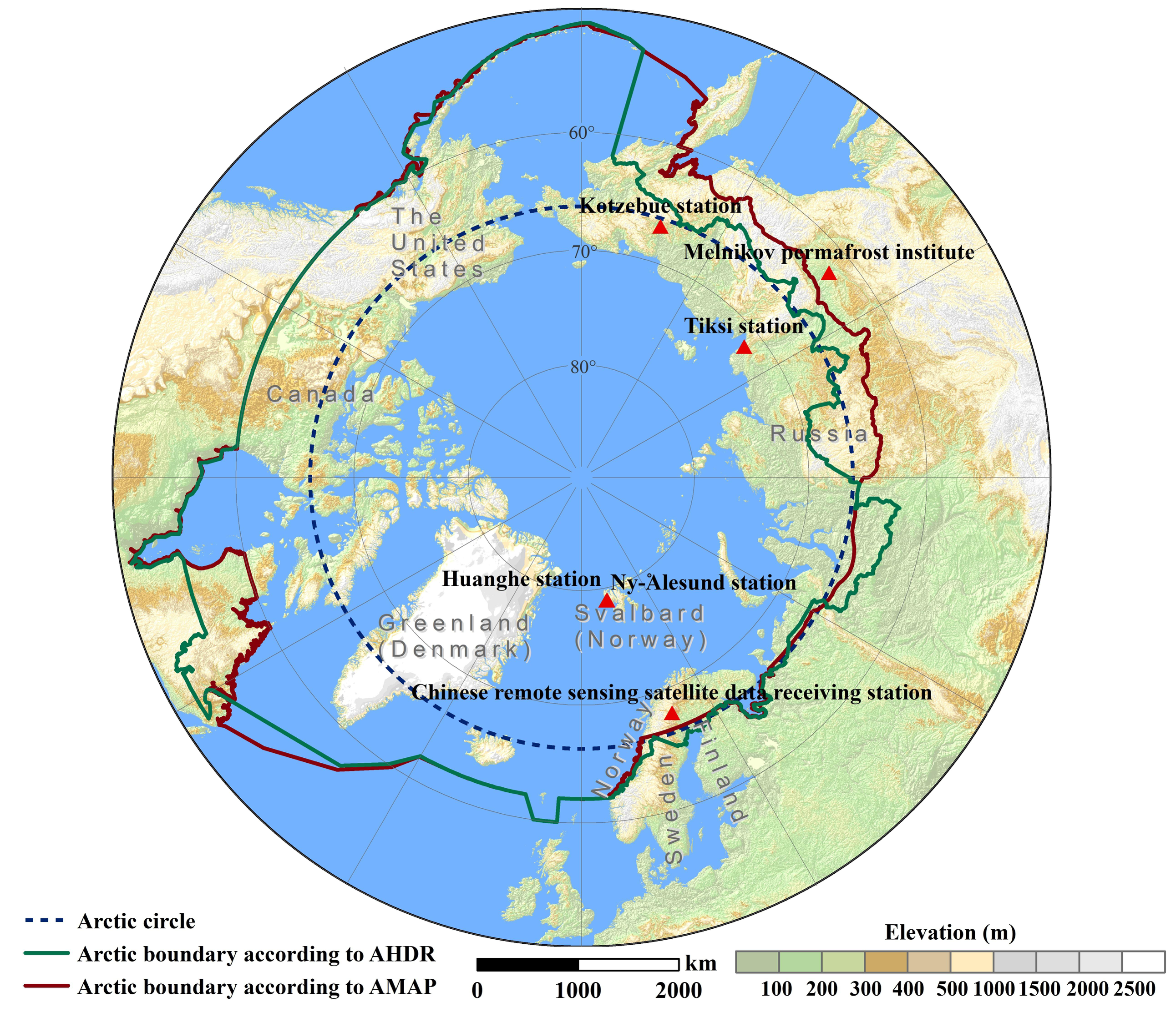 Arctic (AMAP) and arctic (AHDR) regional boundary data