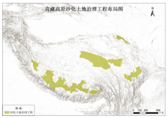 Geographical distribution of major ecological projects on the Tibetan Plateau