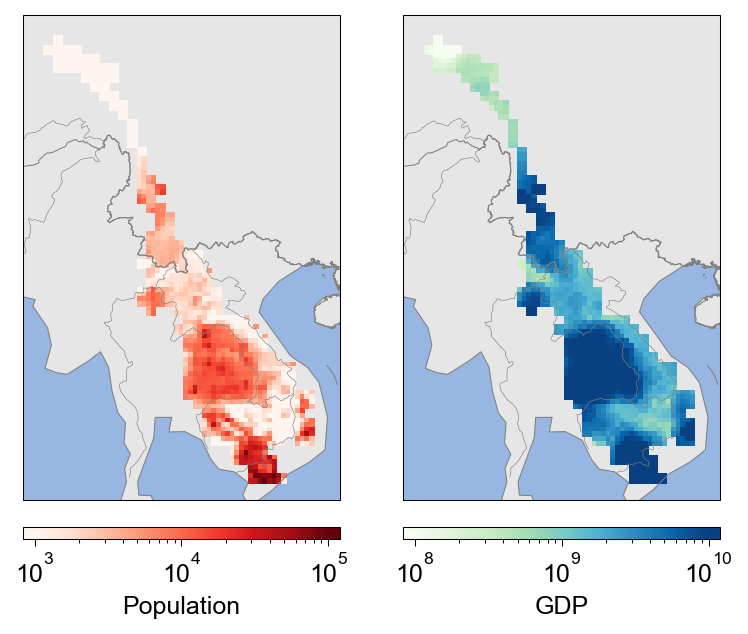 Projections of Socioeconomic development in the Mekong River basin