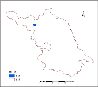 1: 1 million wetland data of Jiangsu Province