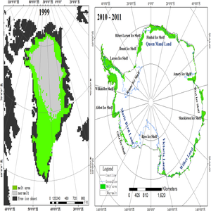 Dataset on the freeze-thaw process in Antarctic and Arctic ice sheets (1978-2015)