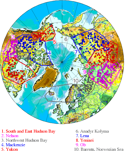 Datset of sea inflow runoff (each runoff component) of the two major river basins in the Arctic (1971-2018)