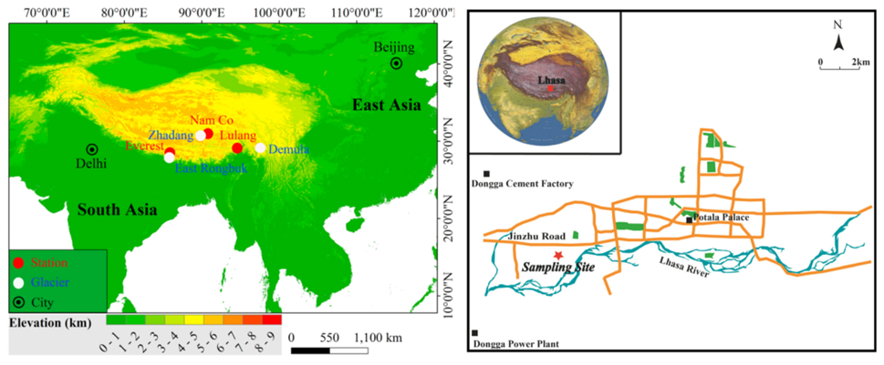 Sedimentation data sets of black carbon and water insoluble organic carbon in Namco (2013-2017), Lulang (2014-2017), Everest (2015-2016) and Lhasa (2017-2018) precipitation
