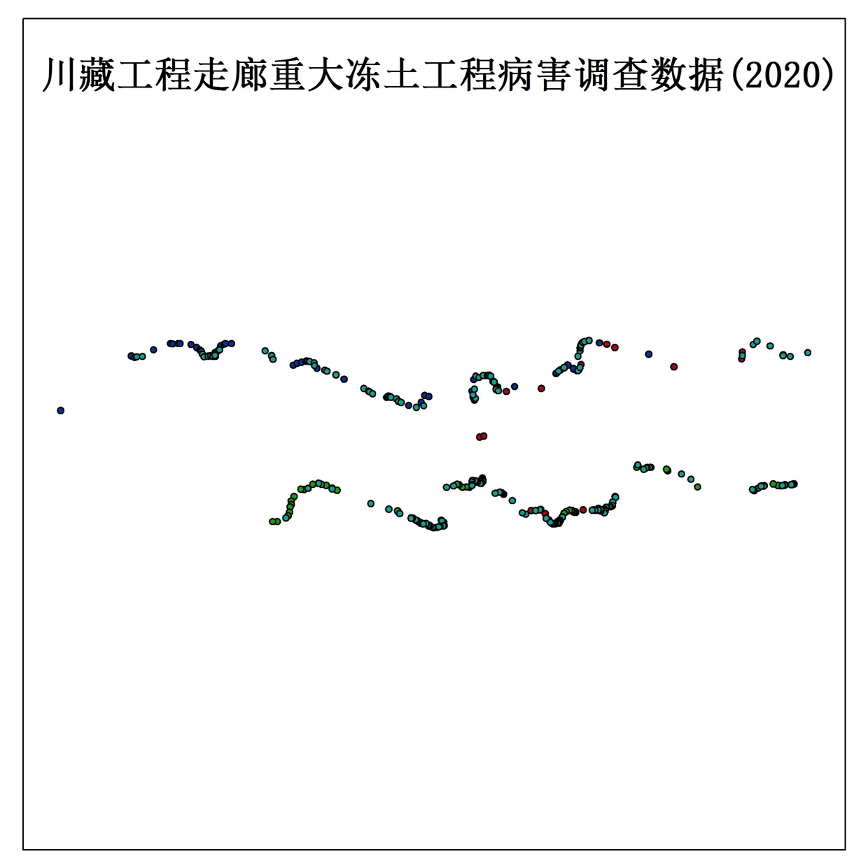 Survey data of major permafrost engineering diseases in Sichuan Tibet engineering corridor (2020)