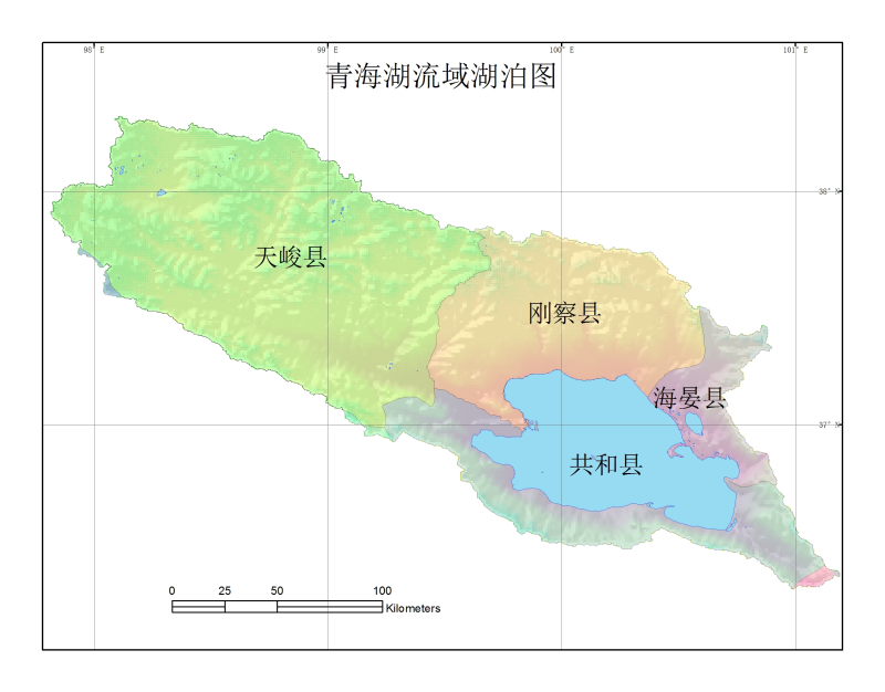 The dataset of the lake distribution in Qinghai Lake basin (2000)